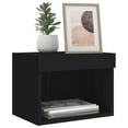 thumbnail image 5 of Bedside Cabinet with LED Lights Wall-mounted Black, 5 of 11