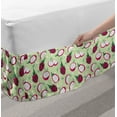 thumbnail image 2 of Fruits Bed Skirt, Jungle Dragon Fruit Graphic Pitahaya Slices Juicy Flower Petals, Elastic Bedskirt Dust Ruffle Wrap Around for Bedding Decor, 4 Sizes, Dark Magenta and Pale Green, by Ambesonne, 2 of 2