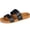 Black, variant on Women’s Arch Support Sandals – Vegan Leather, Waterproof Summer Beach Slides, Comfortable Double Strap Design, Gold 40