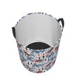 thumbnail image 3 of Balery Retro Butterfly Round Laundry Basket with Handles Waterproof Freestanding Laundry Hamper for Clothes Toys in the Dorm and Family-, 3 of 8