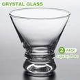 thumbnail image 3 of MY 2 Pack Martini Glasses, 8 Ounce Crystal Cocktail Glasses, Martini Drinking Glasses, Hand Blown Stemless Cocktail Glassware for Bar, Martini, Cosmopolitan, Manhattan, Gimlet, Pisco Sour, Brandy, 3 of 7