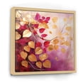 thumbnail image 2 of Designart "Artistry Of Gold And Pink Leaves I" Leaves Floater Framed Wall Art Prints, 2 of 5