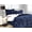 Black, variant on Plaid Pattern Micromink Sherpa-Backing Reversible Down Alternative Micro-Suede 2-Piece Comforter Set Twin Navy Blue