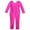 Hot Pink, variant on Girls Kids Shiny Metallic Unitard Leotard Long Sleeve Zipper Back Bodysuit