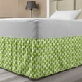 thumbnail image 1 of Clover Bed Skirt, Luck Pattern Shamrock Leaves Repetition Irish Culture, Elastic Bedskirt Dust Ruffle Wrap Around for Bedding Decor, 4 Sizes, Apple Green Lime Green, by Ambesonne, 1 of 2