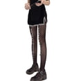 thumbnail image 1 of Collants Résille Gothique pour Femmes Lolita Velours Doux Nœud Trous Creux Collants, 1 of 1