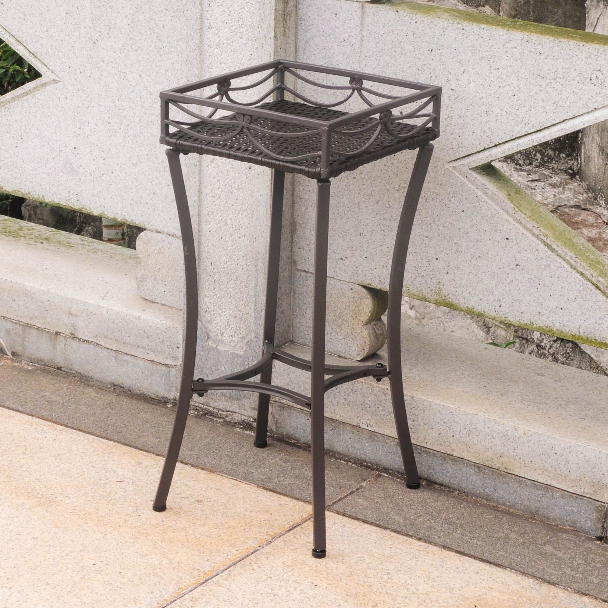 International Caravan Valencia AllWeather Wicker Outdoor Plant Stand