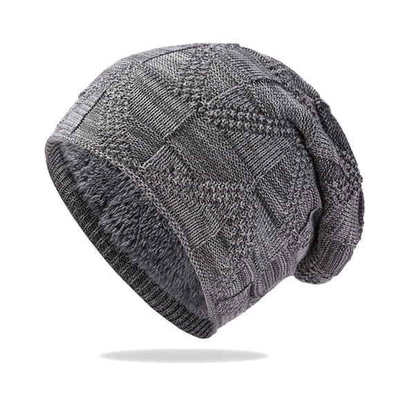 ZNQHFRE Men Women Thick Solid Knit Pile Hat, Windproof Warm Ear‑Cover Winter Beanie Hat