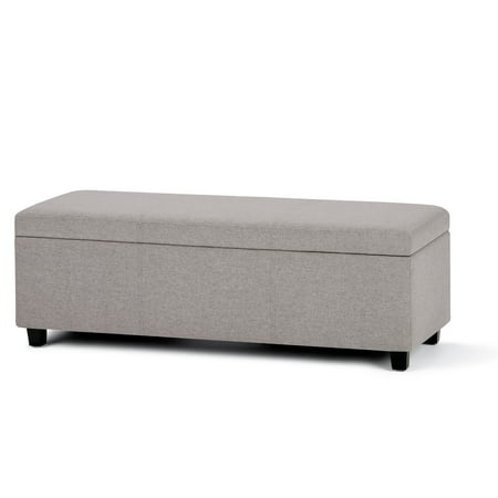 Brooklyn + Max Lincoln 48 inch Wide Contemporary Storage Ottoman in Cloud Grey Linen Look (The Best Cloud Storage)