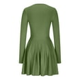 thumbnail image 3 of Quinlirra Womens Sweater Dress Women's Round Neck Waist Cinched Knitted Sweater Dress Green M, 3 of 4