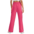 thumbnail image 4 of HAOTAGS Girls Elastic Waist Pants with Drawstring (4-13) Casual Solid Color Outdoor Sport Pants with Side Pockets Hot Pink Size 4 Years, 4 of 9