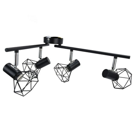 

ESTINK Spotlight Accessory E14 Spotlight Base 4 Head Hollow Wrought Iron Ceiling Lamp Holder For Shop Exhibition Hall Black 85‑265V Lamp Base