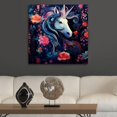 thumbnail image 4 of OWNSERIES Unicorn surrounded by flowers Pattern Canvas Wall Art Paintings for Living Room Canvas Frameless Print Wall Artworks Bedroom Decoration, 4 of 5