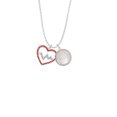thumbnail image 2 of Delight Jewelry Silvertone Large Red Crystal Heart with Clear Heartbeat To the World You are a Mother Locket Necklace, 2 of 4