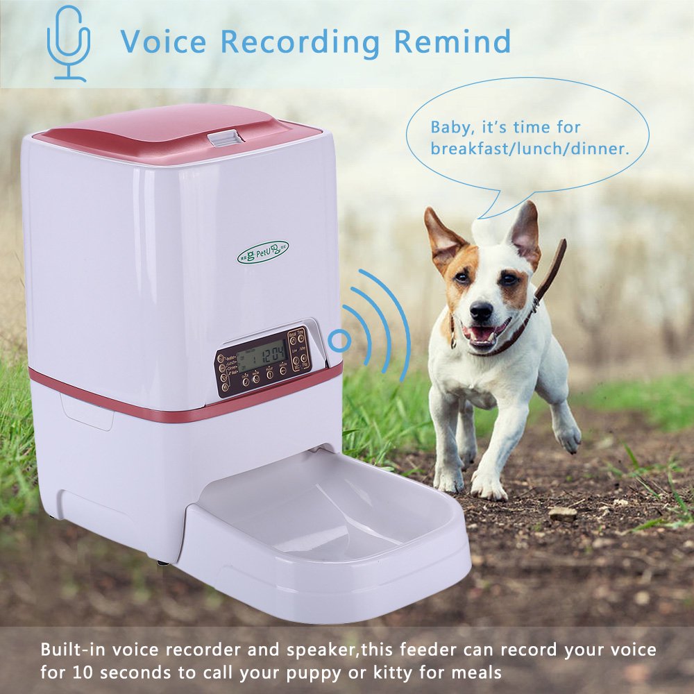 Automatic Pet Feeder Food Dispenser With Voice Record Remind Timer