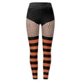 thumbnail image 7 of Womens Leggings Tummy Control Stretch Black And Orange Halloween Stripe Print Sports High Womens Yoga Pants,Yellow,L, 7 of 7