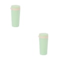 thumbnail image 2 of Injueey Botella deportiva de fibra de trigo, agua, té de la leche, vaso de coche, bebida de refrigeración de boca ancha, viaje al aire libre, Verde 2Conjunto, 2 of 6