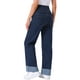 thumbnail image 3 of INSPIRE CHIC Jeans de Maternidad para Mujeres, Denim de Pierna Recta, con Puños, Alta Elasticidad, sobre el Vientre, Pantalones para Embarazadas, Casual y de Trabajo, XL Negro Azul, 3 of 6