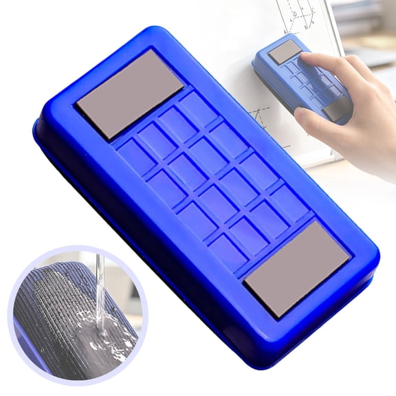 1 Pack Magnetic Whiteboard Dry Erase Erasers Chalkboard Cleansers, Magnetic Dry Erase Eraser, Whiteboard Eraser for Home and Office (Blue)
