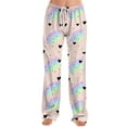 thumbnail image 4 of Hearthz Valentines Pajama Pants for Women Love Heart Pattern Heart Pj Pants Women Spring Summer Drawstring Straight Leg Women's Lounge Pants, 4 of 7