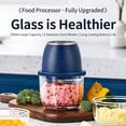 thumbnail image 3 of 2026 Upgrade Electric Garlic Chopper: Mini Cordless Food Processor 350ml with 6 Stainless Steel Blades & Thickened Glass for Kitchen, Travel, Camping (White)(K), 3 of 6