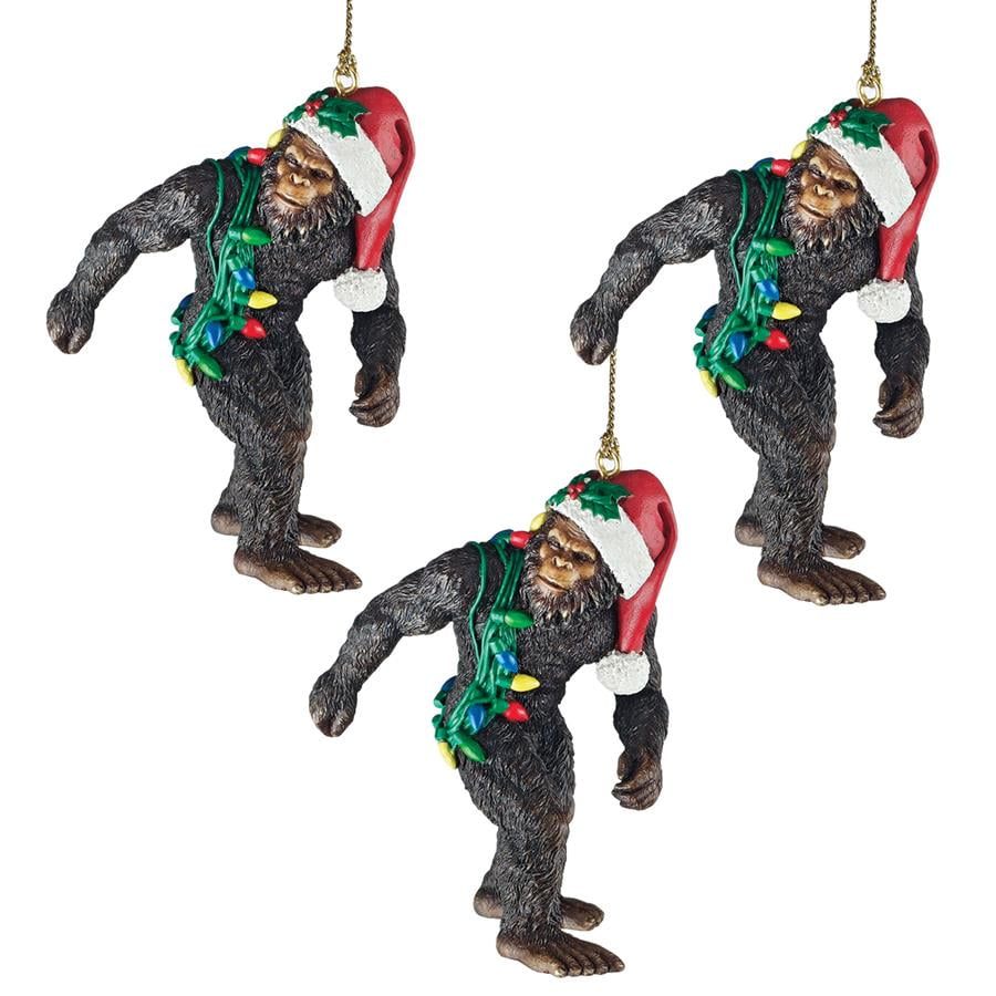 Design Toscano Bigfoot, the Holiday Yeti Holiday Ornaments Set of Three