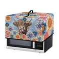 thumbnail image 2 of FOR U DESIGNS Boho Mandala Highland Cattle Print Microwave Oven Cover Washable Microwave Dust Covers Protector All-Season Microwave Dust Covers Cloth (20.9" W x 15.7" D x 12.4" H)-L, 2 of 8