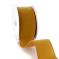 thumbnail image 2 of Ribbon Traditions 2.5" Wired Suede Velvet Ribbon Antique Gold - 25 Yards, 2 of 2