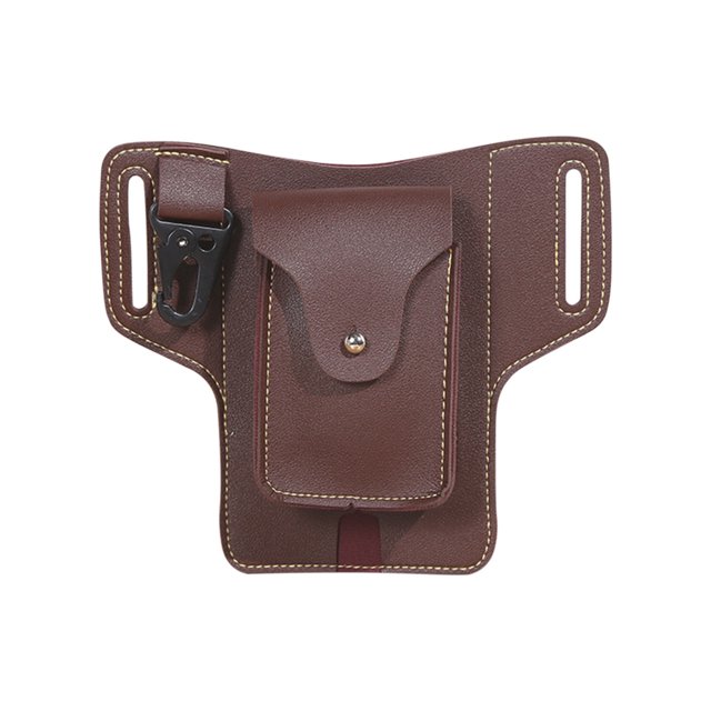 Riñonera de doble capa con doble oreja, bolsa de almacenamiento de documentos con hebilla portátil informal para hombre, venta al por mayor, doble capa de cuero Wmkox8yii qwyer393