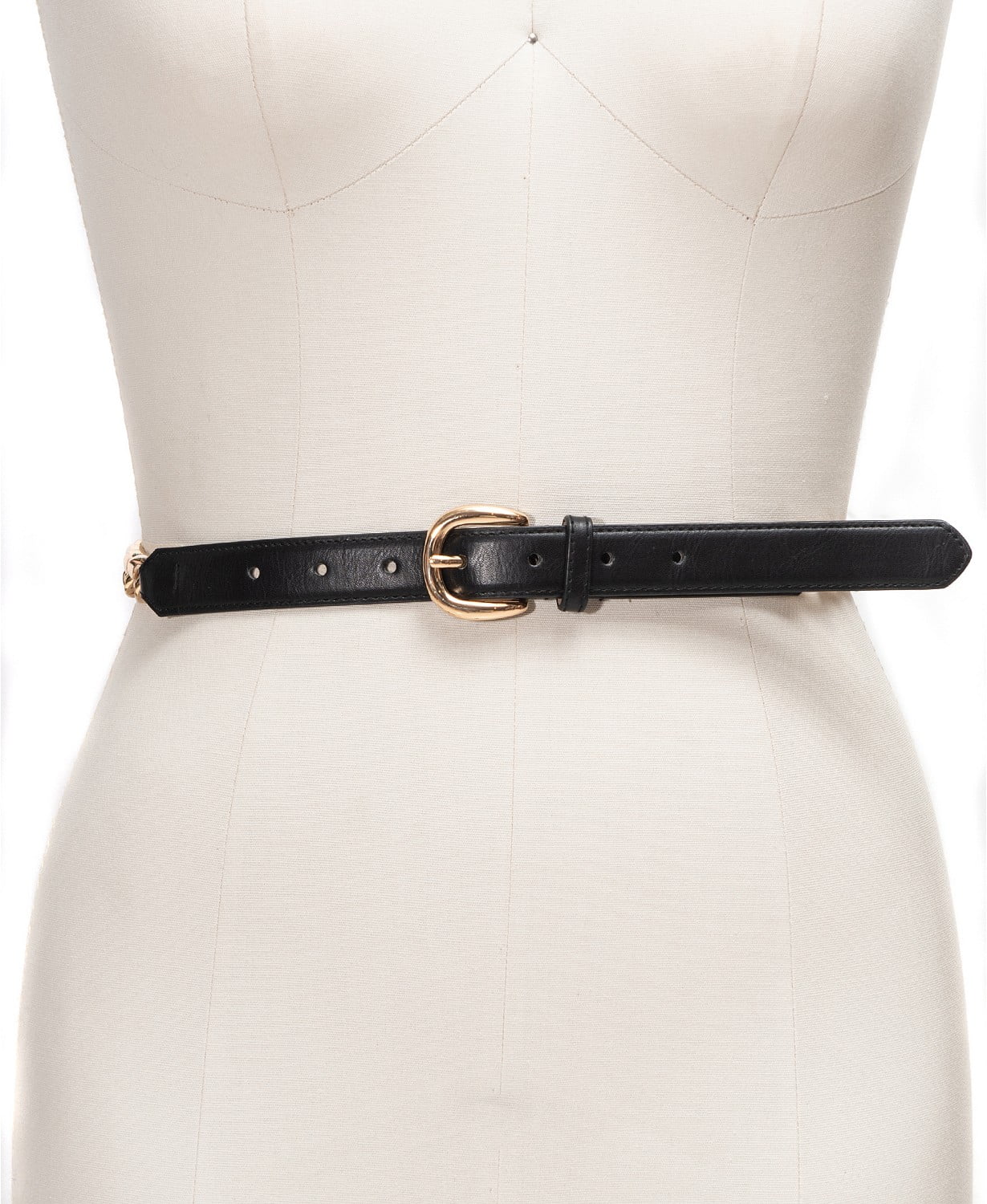 Kenton Pebble Leather Skinny Belt, Navy 