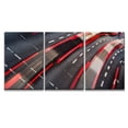 thumbnail image 2 of wall26 - 3 Piece Canvas Wall Art - Motion Blurred City Road Traffic (Color Toned Image) - Modern Home Art Stretched and Framed Ready to Hang - 16"x24"x3 Panels, 2 of 4