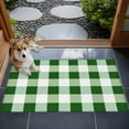 thumbnail image 4 of Green White Buffalo Check 2x3 Door Mat Rug, Farmhouse Plaid Modern Geometric Non-Skid Rubber Backing Large Rectangle Rugs - Living Room Bedroom Home Office, Indoor Floor Mat Carpets Washable Rug, 4 of 9