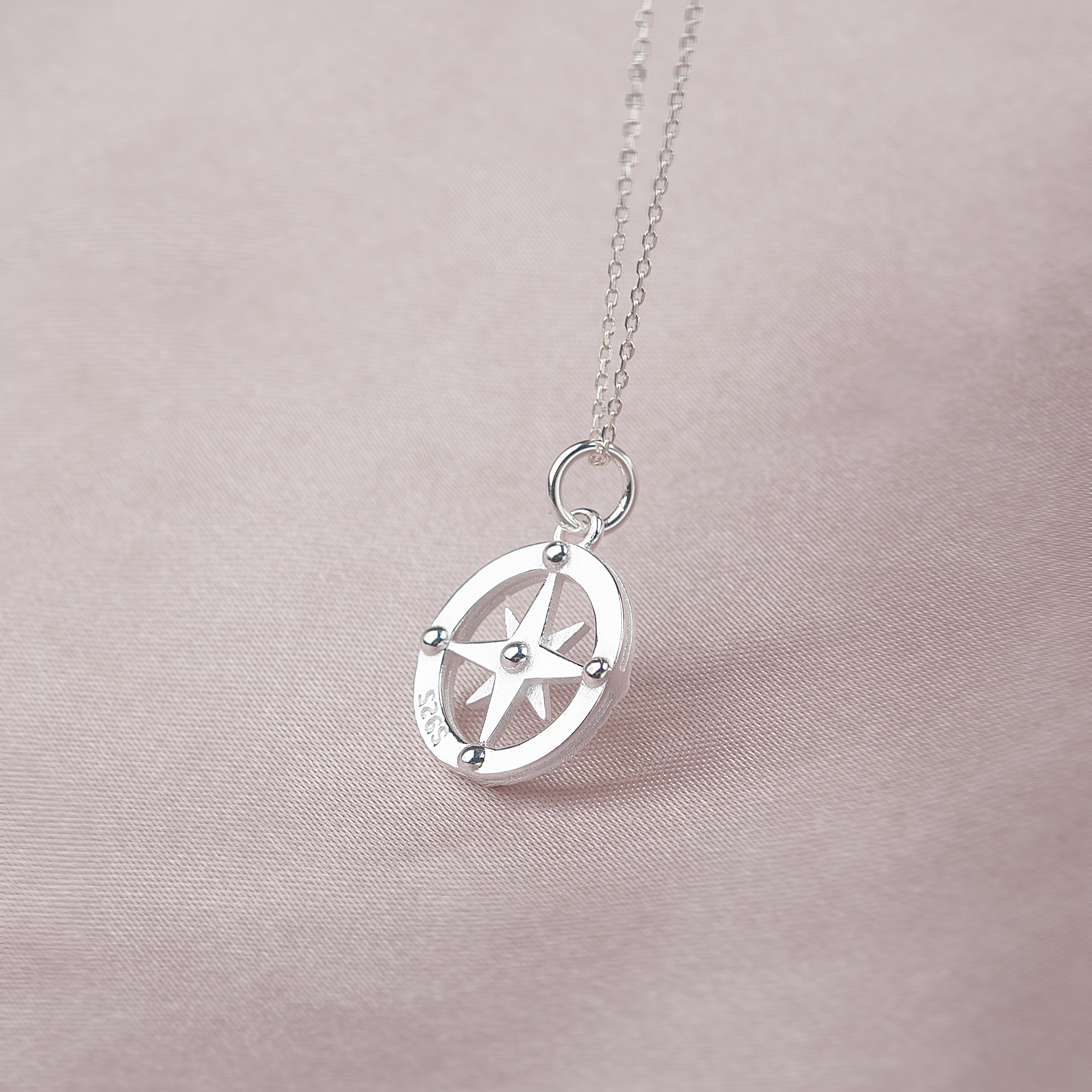 Anavia Girlfriend Compass Necklace Valentines Day Gift, 925 Sterling Silver Necklace with Love Card