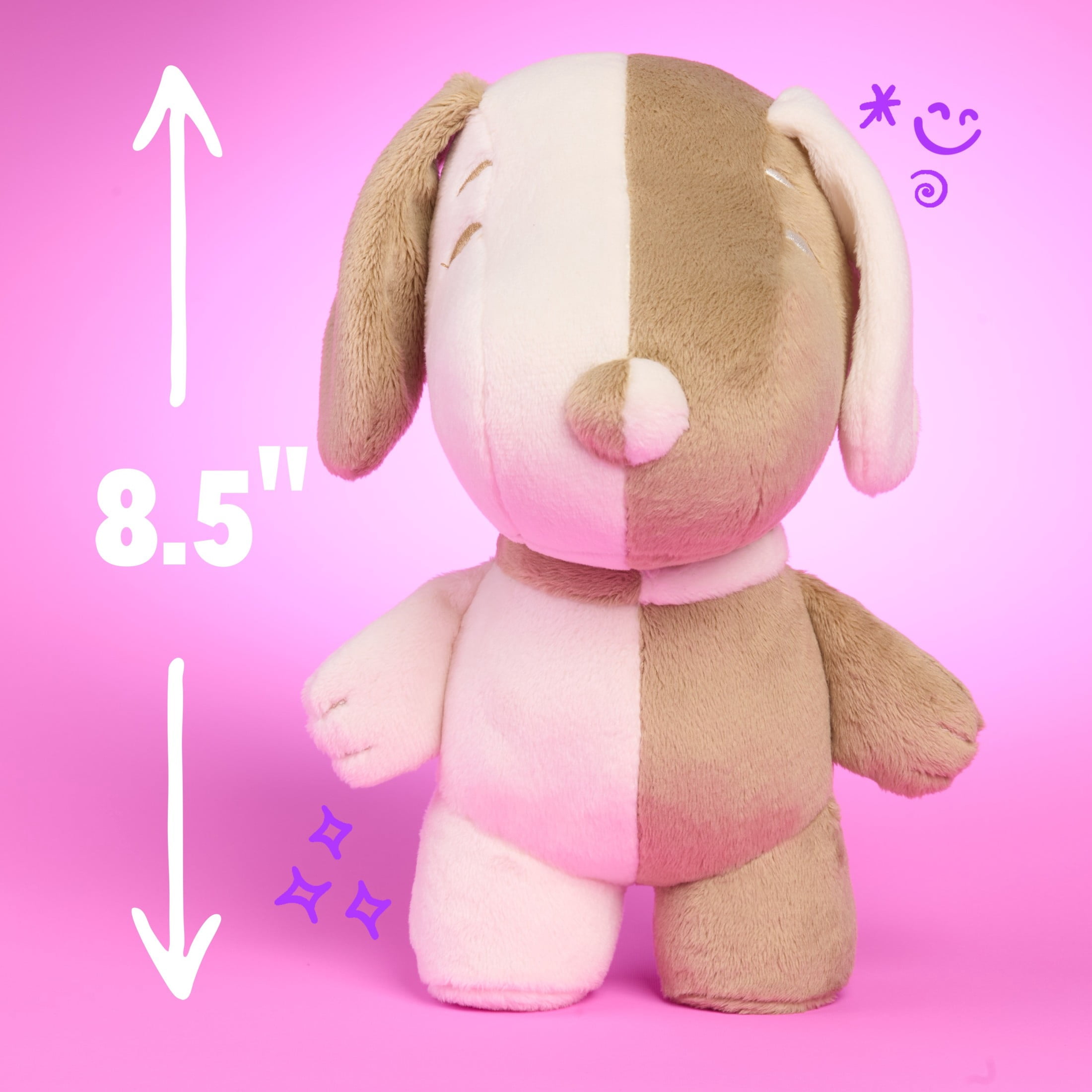 HAPPY HAUL Peanuts Snoopy Remix’d Medium Plush, Two-Toned Patterned Fabric Collectible, 8.5 in Stuffed Toy, Short-Run Drop, Ages 8+