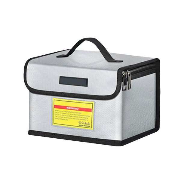 Fire Retardant Drones Battery Organizer Case Smooth Gliding Zipper System Side Cable Access Port For Drones