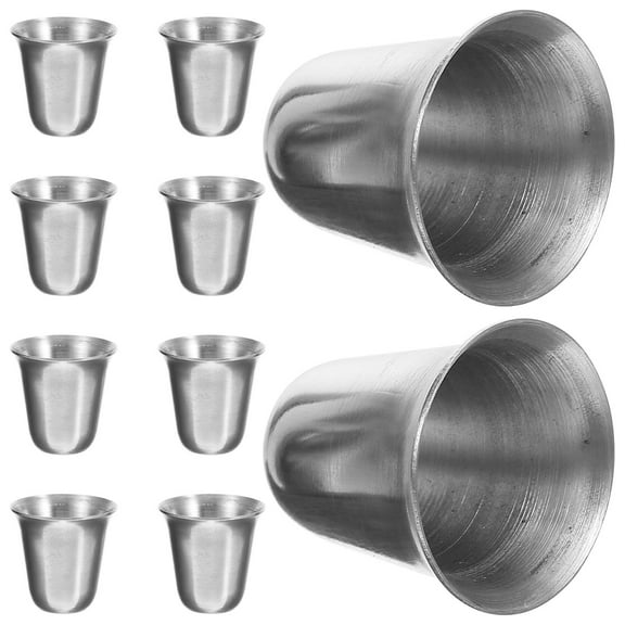 GOOHOCHY  10 Pcs Mugs Double Wall Cup Stainless Steel Communion