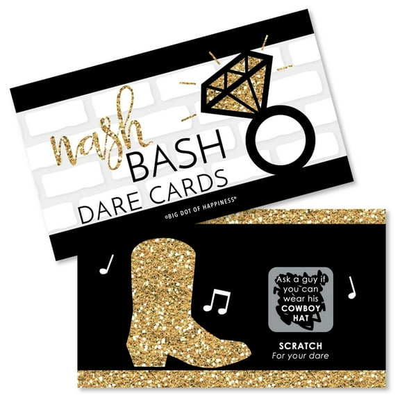 Big Dot of Happiness Nash Bash - Nashville Bachelorette Party Game Scratch Off Dare Cards - 22 Count