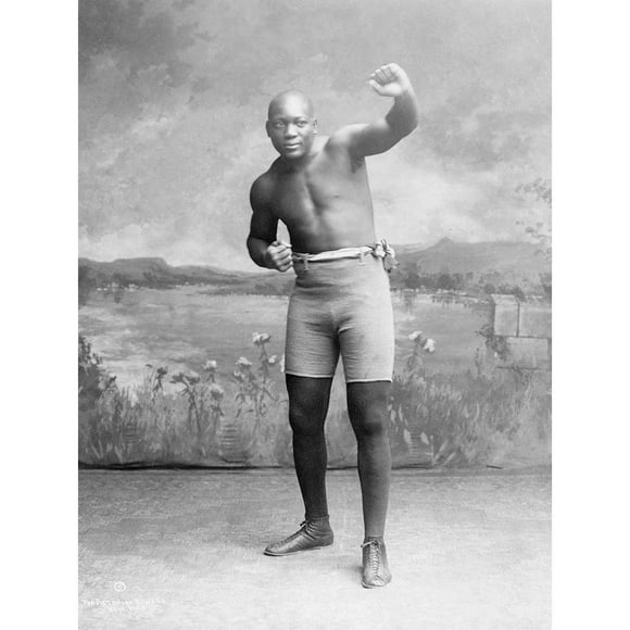 Wee Blue Coo Vintage Jack Johnson Boxeur Champion World Fist Affiche d'Art Mural Non Encadrée Décoration Maison Premium