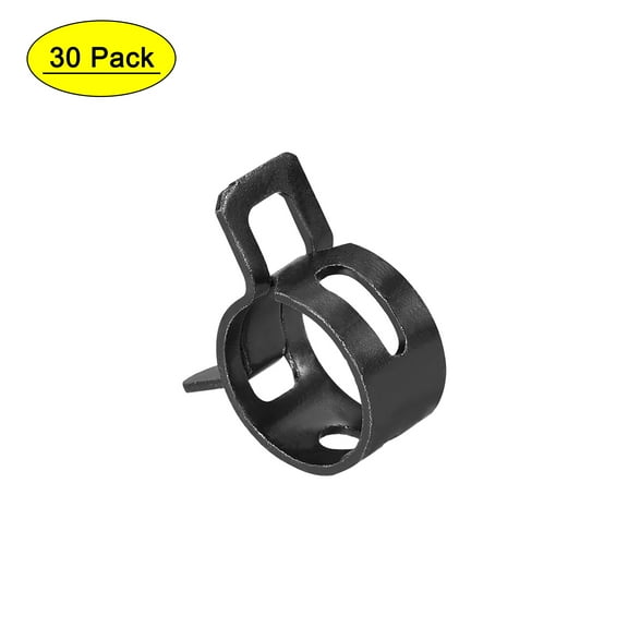 Uxcell 12mm Black Steel Band Spring Clamp for Fuel Line Silicone Hose 30 Pack