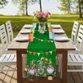 thumbnail image 4 of St. Patrick's Day Table Runner, Spring Shamrock Gnomes Balloons Flag Green Washable Cotton Linen Table Runners 90 Inches Long, Dresser Scarf Runner for Dining/Coffee/Kitchen/Hallway Tables 13''x90'', 4 of 9
