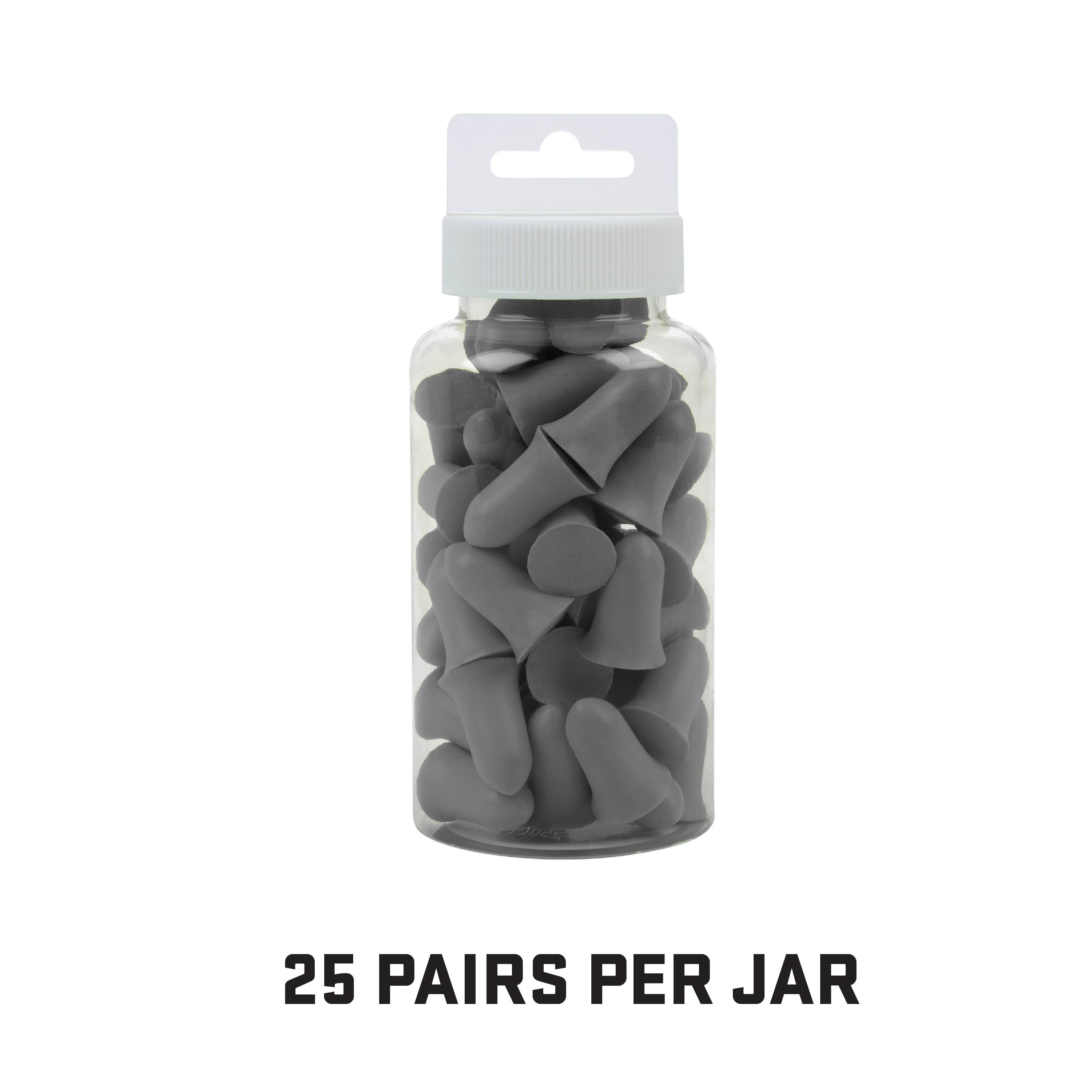 ULTRX™ Tapered Foam Ear Plugs, 25 Pair Value Pack, Gray, Adult, Unisex, Model 4132, NRR 32 Db