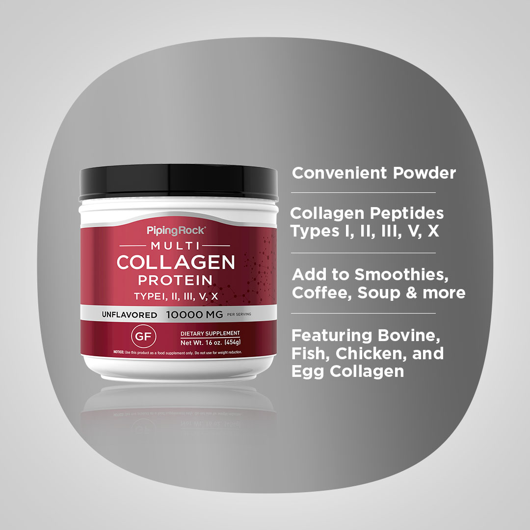 Multi Collagen Protein Powder | 10,000mg | 16 oz | by Piping Rock
