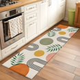 thumbnail image 3 of Boho Sun Discs 2'x6' Runner Rug, Green Leaves Middle Century Abstract Vintage Washable Non-Slip Area Rugs for Hallway Kitchen Floor Bedroom Entryway, Long Laundry Carpet Decoration Indoor Mat, 3 of 9