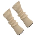 thumbnail image 5 of opolski 1 Pair Solid Color Arm Cuffs Thumbhole Design Ribbed Thick Winter Knitting Fingerless Mittens Costume Accessories Khaki, 5 of 8