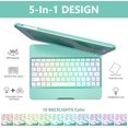 thumbnail image 3 of 360° Rotatable Keyboard Case with 10-Color Backlit Keys for 9.7" iPad 5th/6th Gen, iPad Air 1st/2nd Gen & iPad Pro 9.7-inch,Lake Blue, 3 of 7