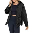 thumbnail image 4 of Winter Women Long Sleeve Zipper Quilted Coat Casual Loose Lightweight Hooded Puffer Jacket with Pocket, 4 of 5
