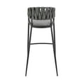 thumbnail image 6 of Dining Chairs Vigona Bar Stool in Black Metal with Gray Fabric and Faux Leather,Wooden Dining Chairs, 6 of 12