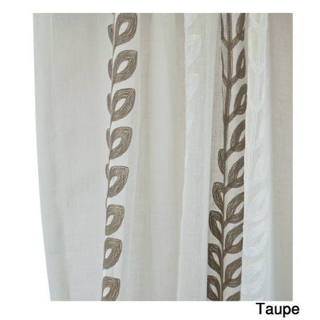 Sherry Kline Claremont Luxury Embroidered Sheer Curtain Panel Pair