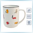 thumbnail image 5 of Taza Grande de Porcelana, Diseño Caricatura de Perritos, Tarro para Bebidas Calientes, Borde Negro, Capacidad 620 mililitros, 5 of 5