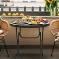 thumbnail image 6 of Ktaxon 32" Round Folding Table, Portable Plastic Table for Indoor Outdoor Patio Porch Garden, Black, 6 of 7